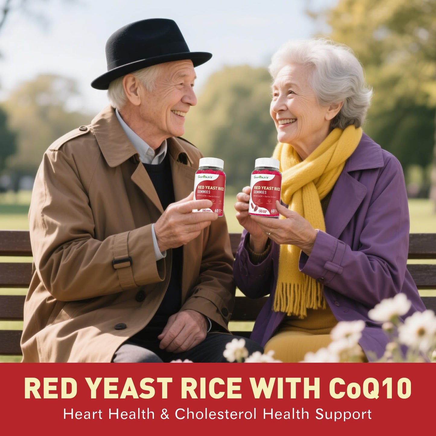 Geeoasis Red Yeast Rice with CoQ10 Gummies 60 Count