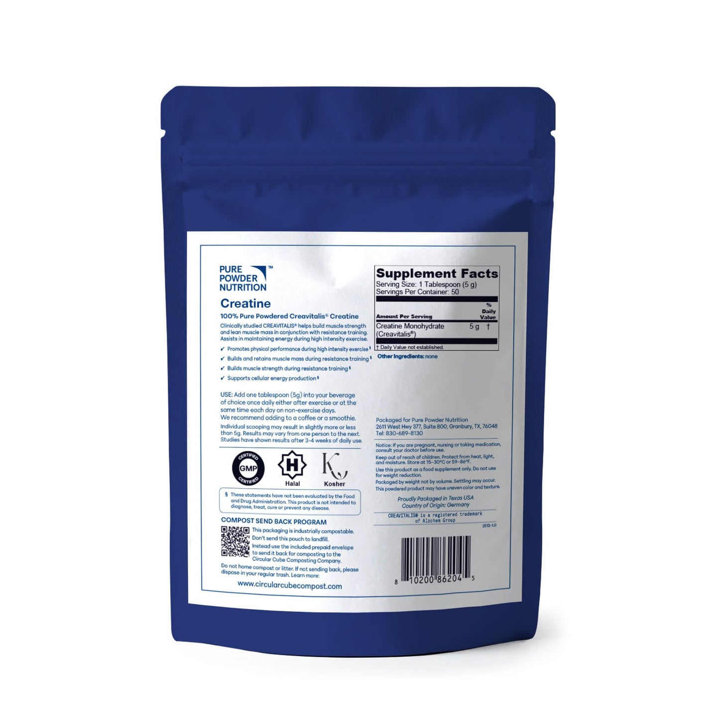 Pure Powder Nutrition Creatine Powder 8.8 Ounce