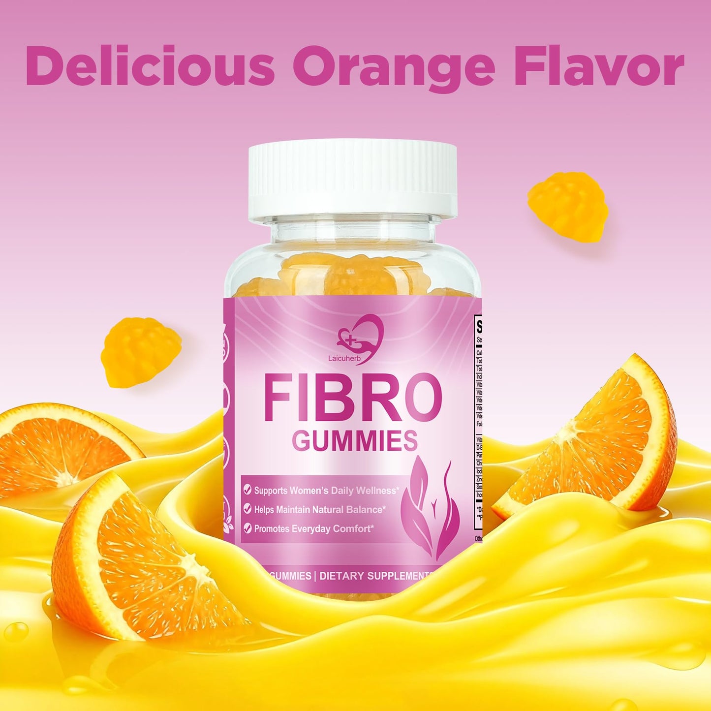 Laicuherb Fibro Inositol Gummies, Hormone Balance for Women & Fertility Support, 60 Count