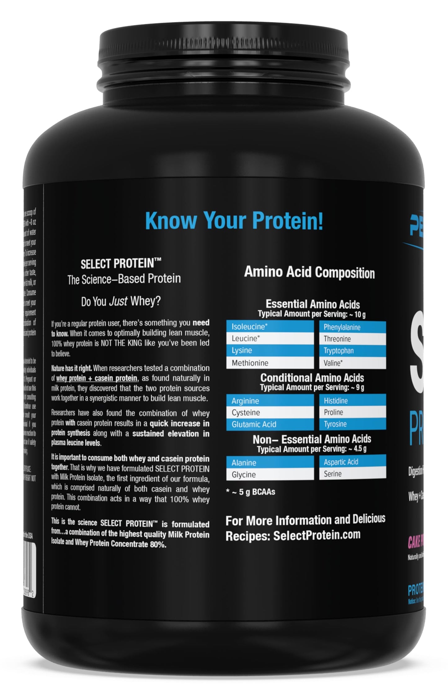 PEScience Select Protein Powder, Whey and Casein Blend, Cake Pop Flavor, 55 Servings