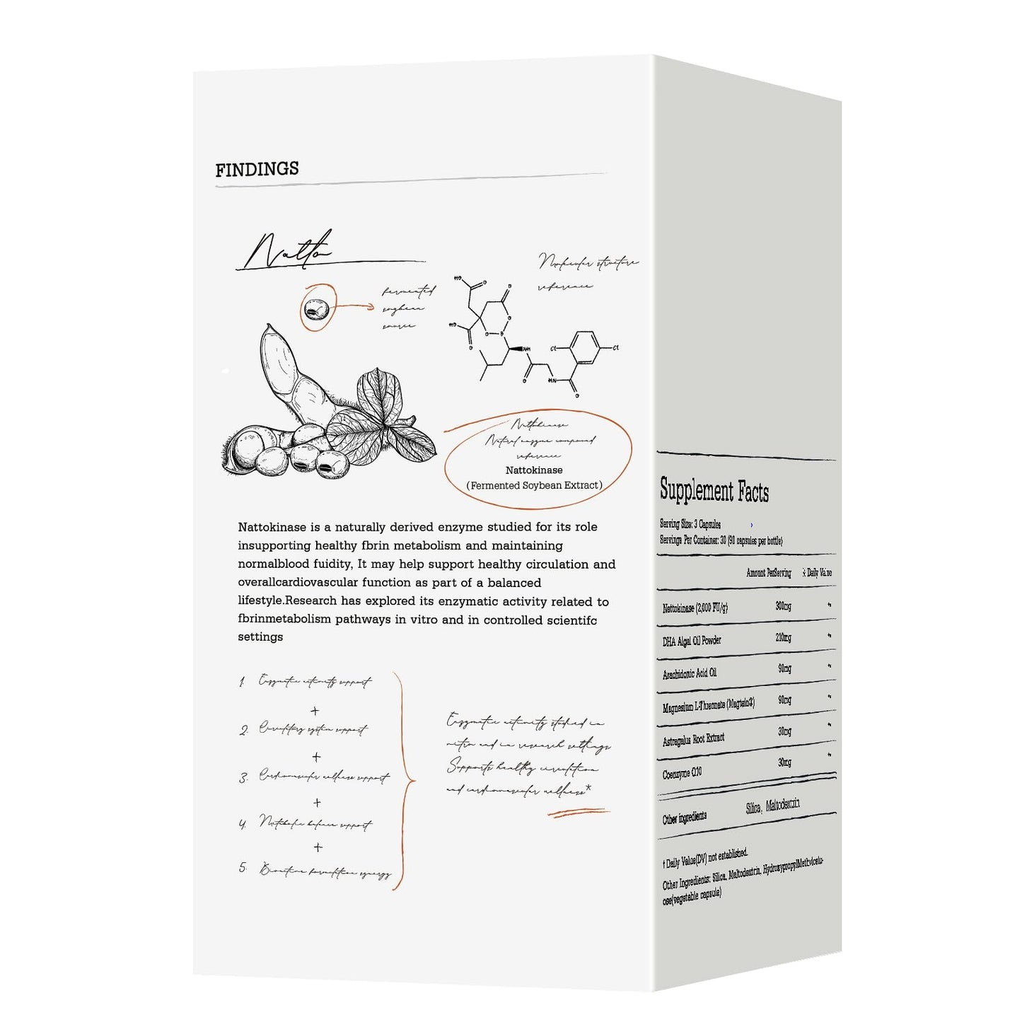 Nano One Nattokinase with CoQ10 Heart Health Supplement Capsules 90 Count
