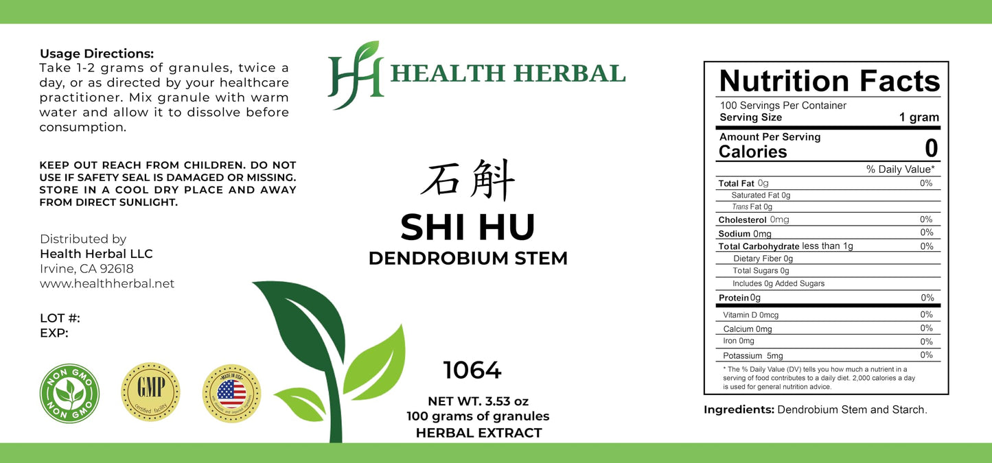 Health Herbal Shi Hu/Dendrobium Stem Powder 100 Grams