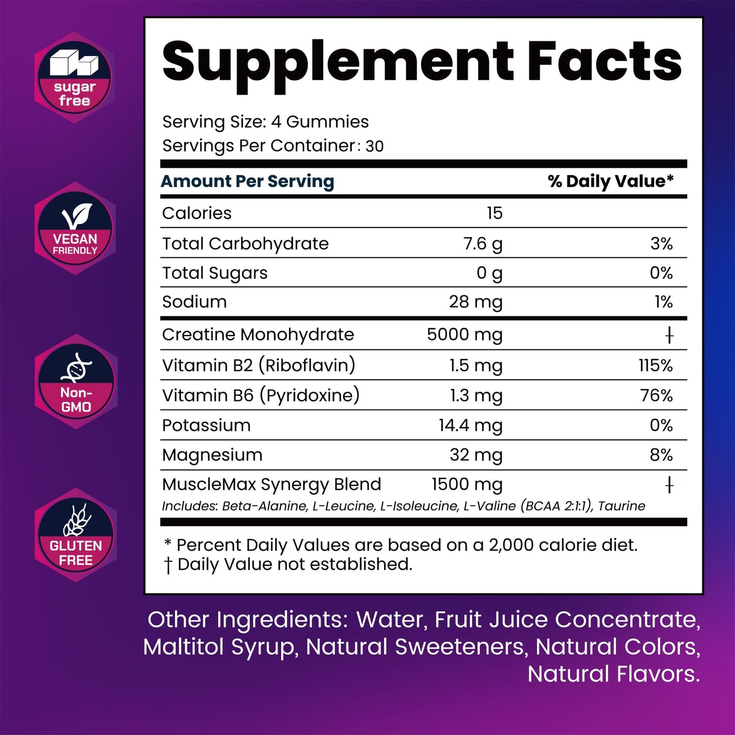 Florvay Creatine Gummies, Gummy, 120 Count