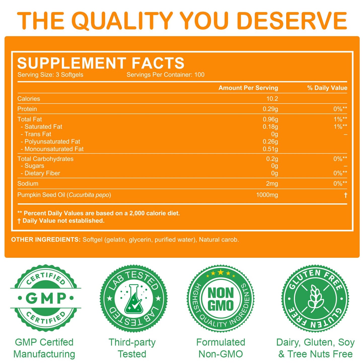 Linizanjiiy Pumpkin Seed Oil Capsules with Saw Palmetto Softgels 300