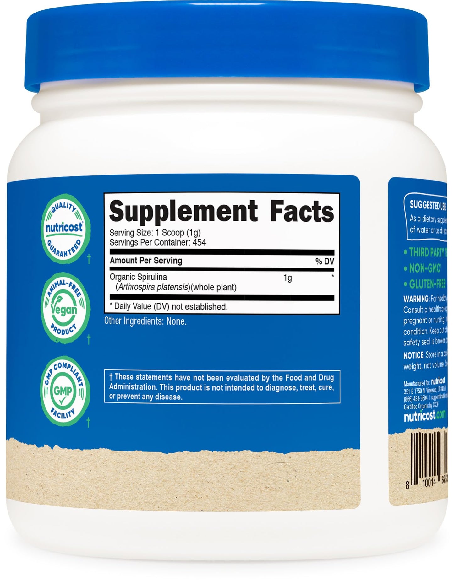 Nutricost Organic Spirulina Powder 32