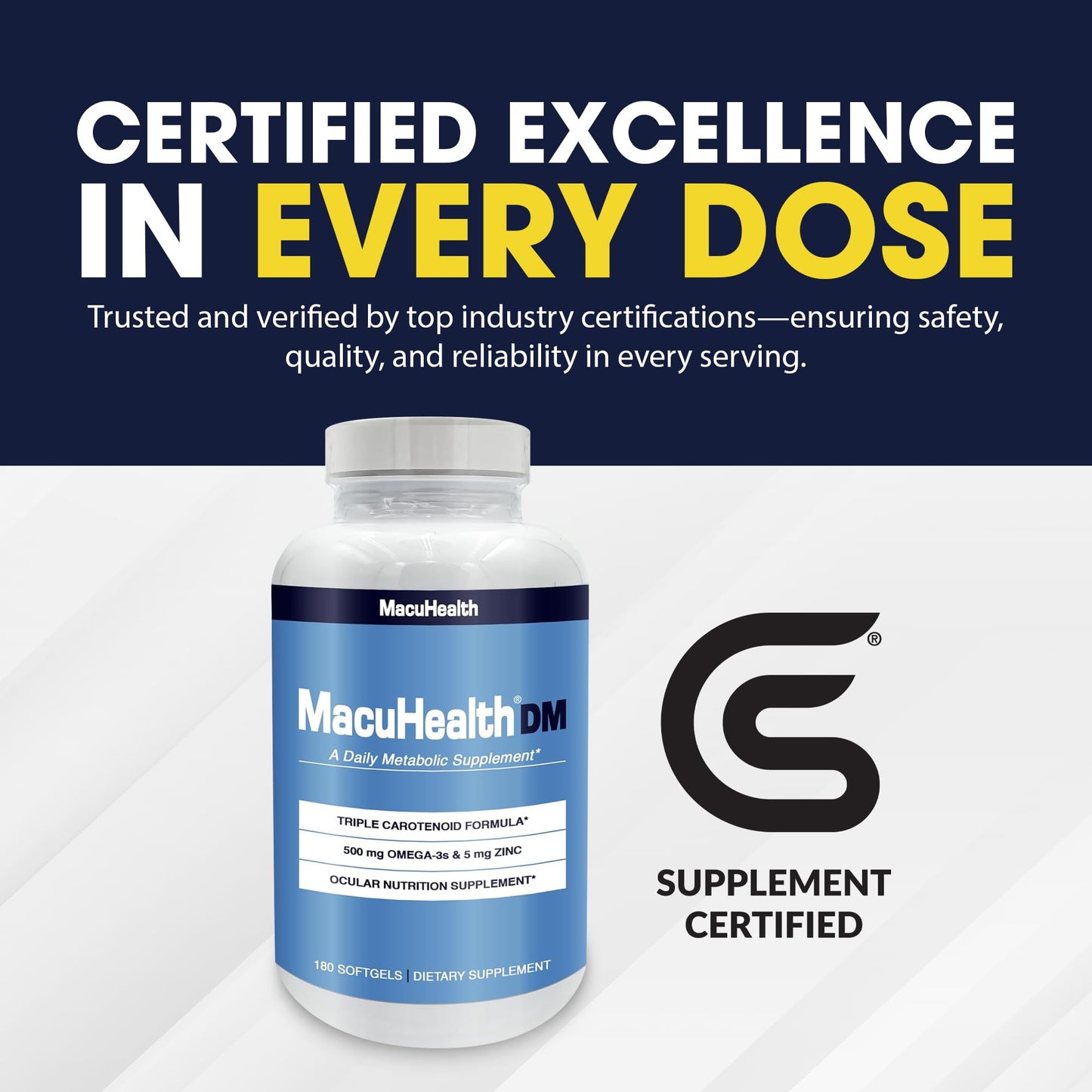 MacuHealth Daily Metabolic Triple Carotenoids with EPA/DHA Omega-3 Vital Minerals with Zinc Softgels 180