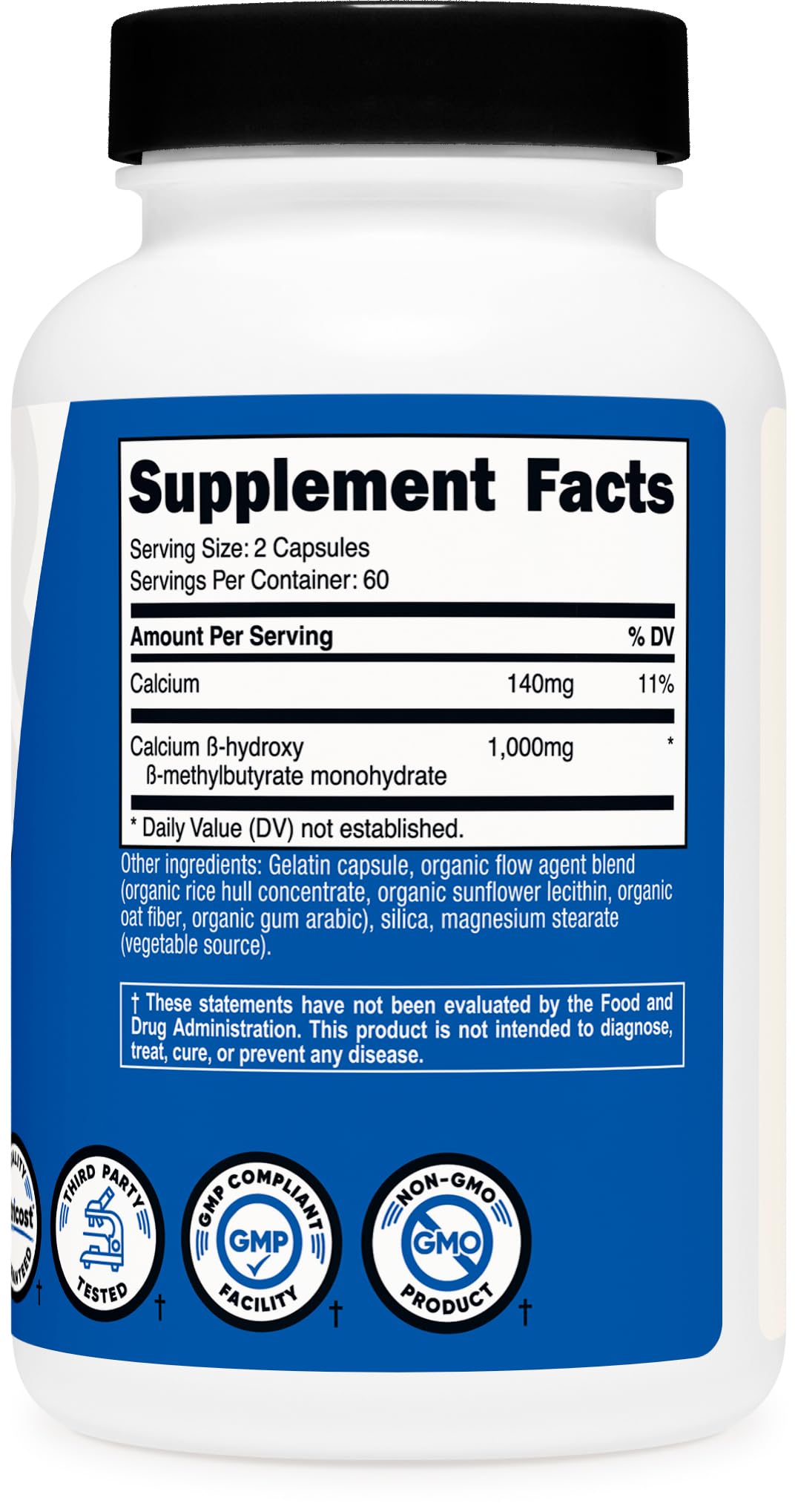 Nutricost HMB 1000mg Capsules, 120 Count