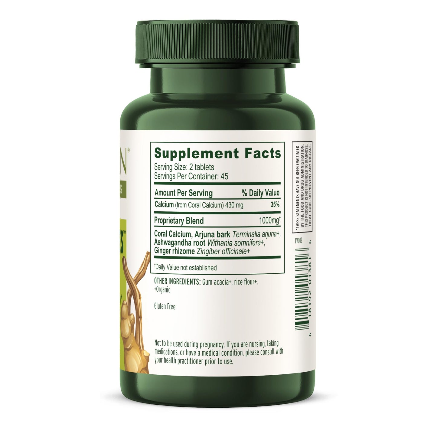 Banyan Botanicals Organic Healthy Bones Ethical Coral Calcium & Bone Density Supplement with Ashwagandha & Arjuna for Skeletal Strength & Joint Support, 90 Tablets