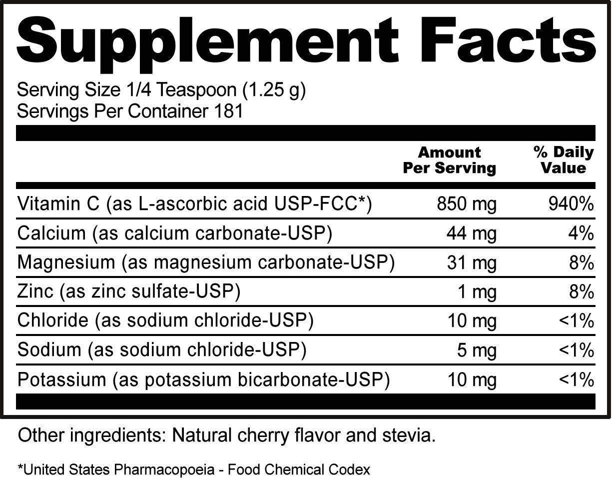 NutriBiotic Cherry Electro-C Vitamin C & Electrolyte Powder, 8 oz