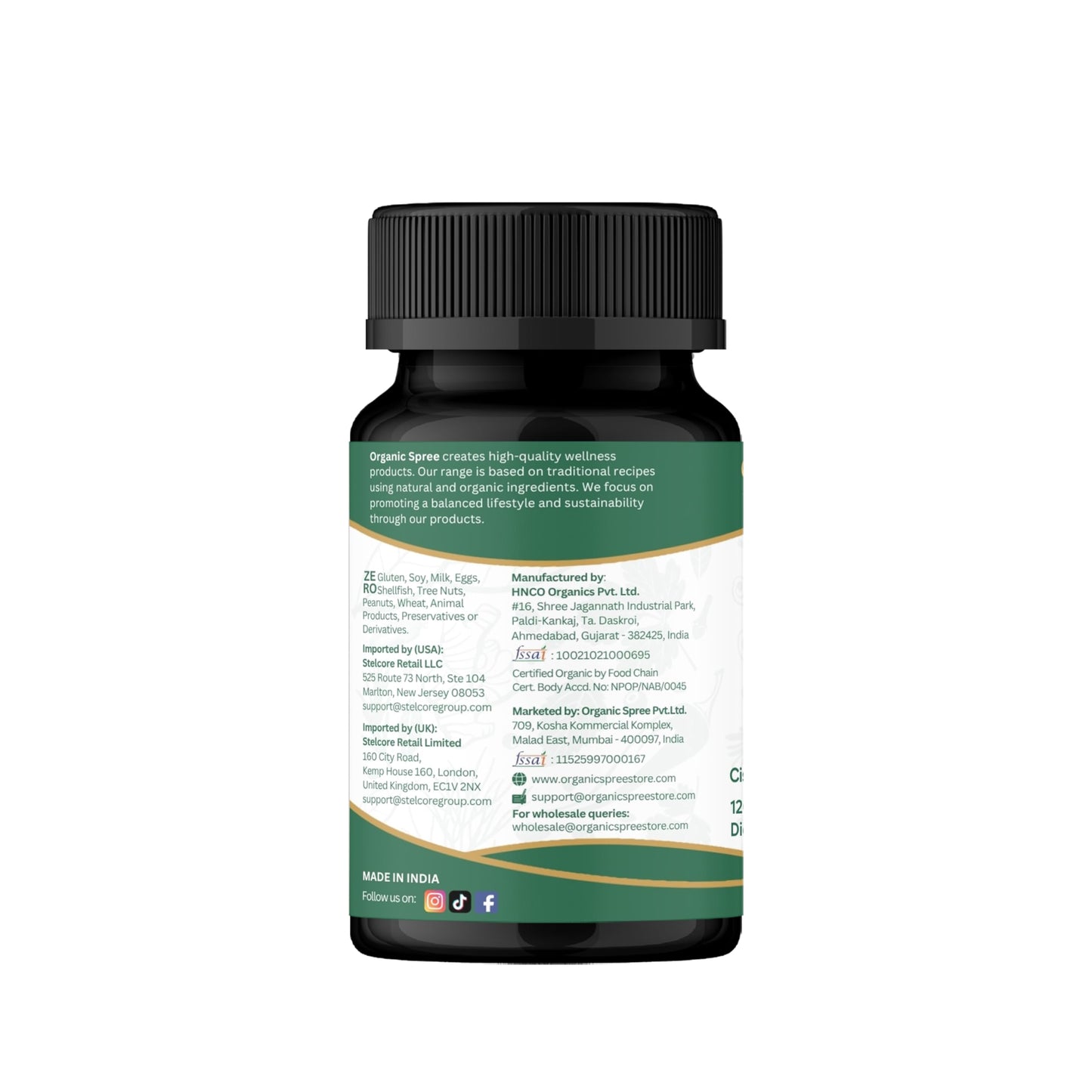 Organic Spree Hadjod Cissus Quadrangularis Tablets, 120 Count
