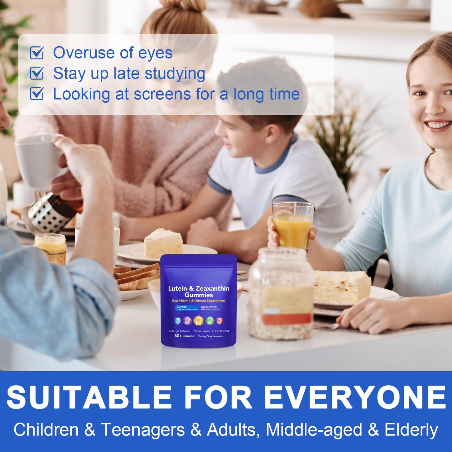 NVXNMSD Lutein Gummies with Zeaxanthin, 60 Count