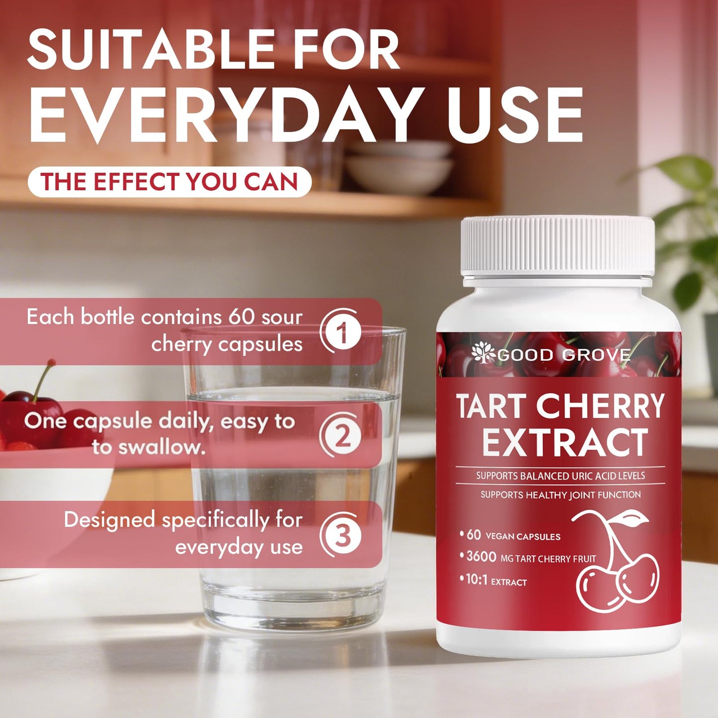 Enerra Good Grove Tart Cherry Extract Capsules 60 Count