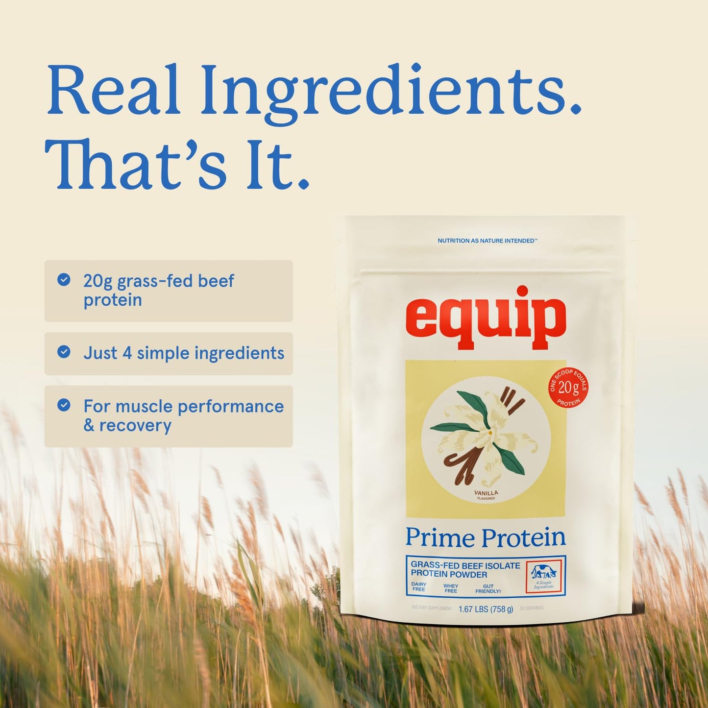 Equip Prime Protein Powder, 30 Servings, Vanilla