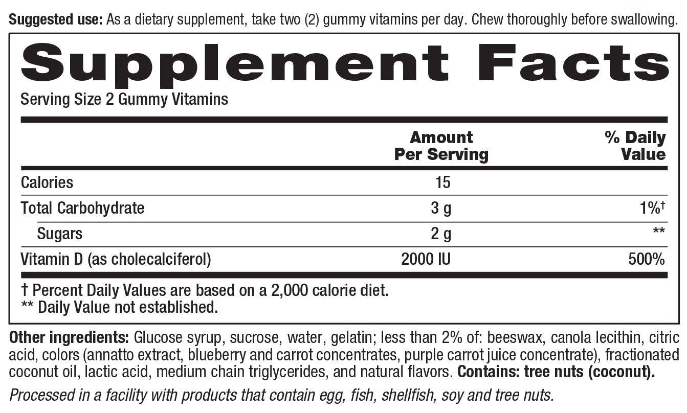 Vitafusion Vitamin D 2000 IU Gummy, 75 Count