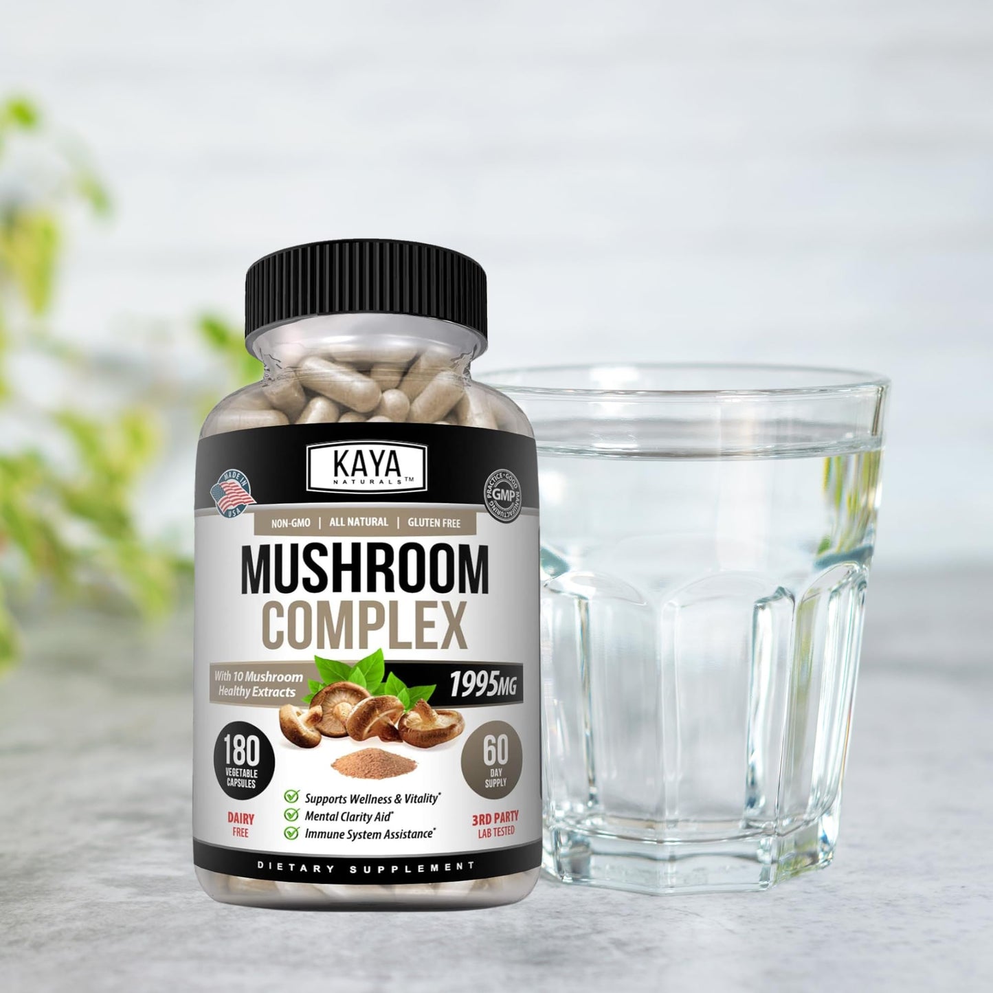 Kaya Naturals Mushroom Complex Capsules 180 Count