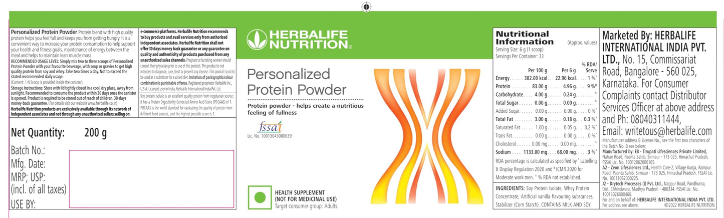 Herbalife Personalized Protein Powder 7.05 oz