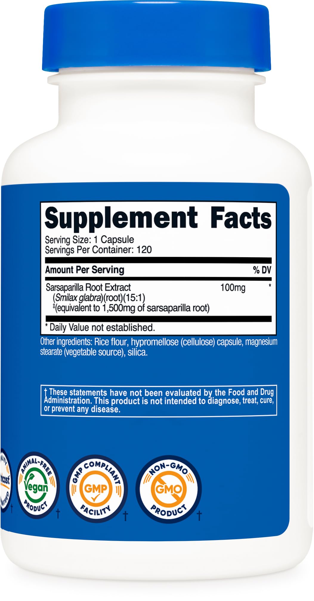 Nutricost Sarsaparilla Root Extract Capsules 120