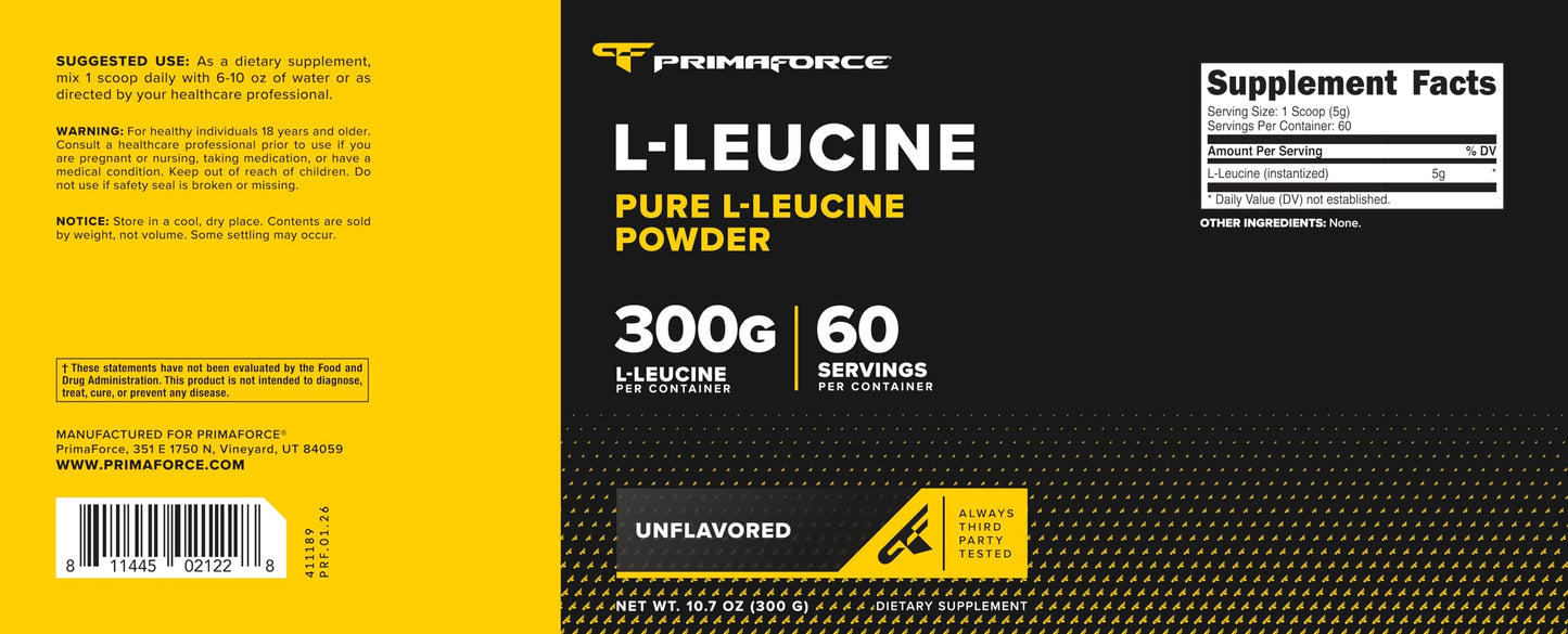 Primaforce L-Leucine Powder 10.7 Ounce