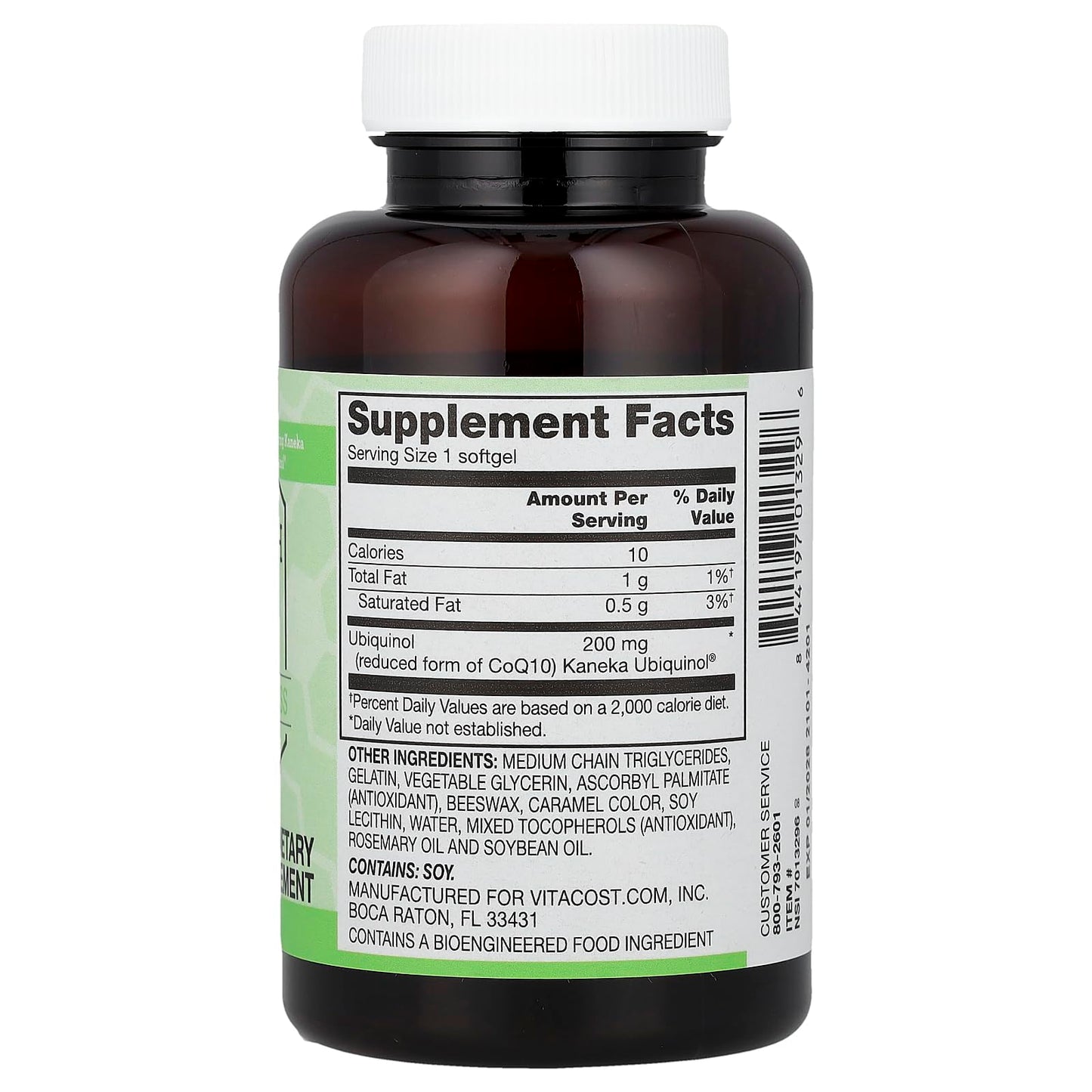 Vitacost Brand Synergy Ubiquinol CoQH 200 mg Softgels 60