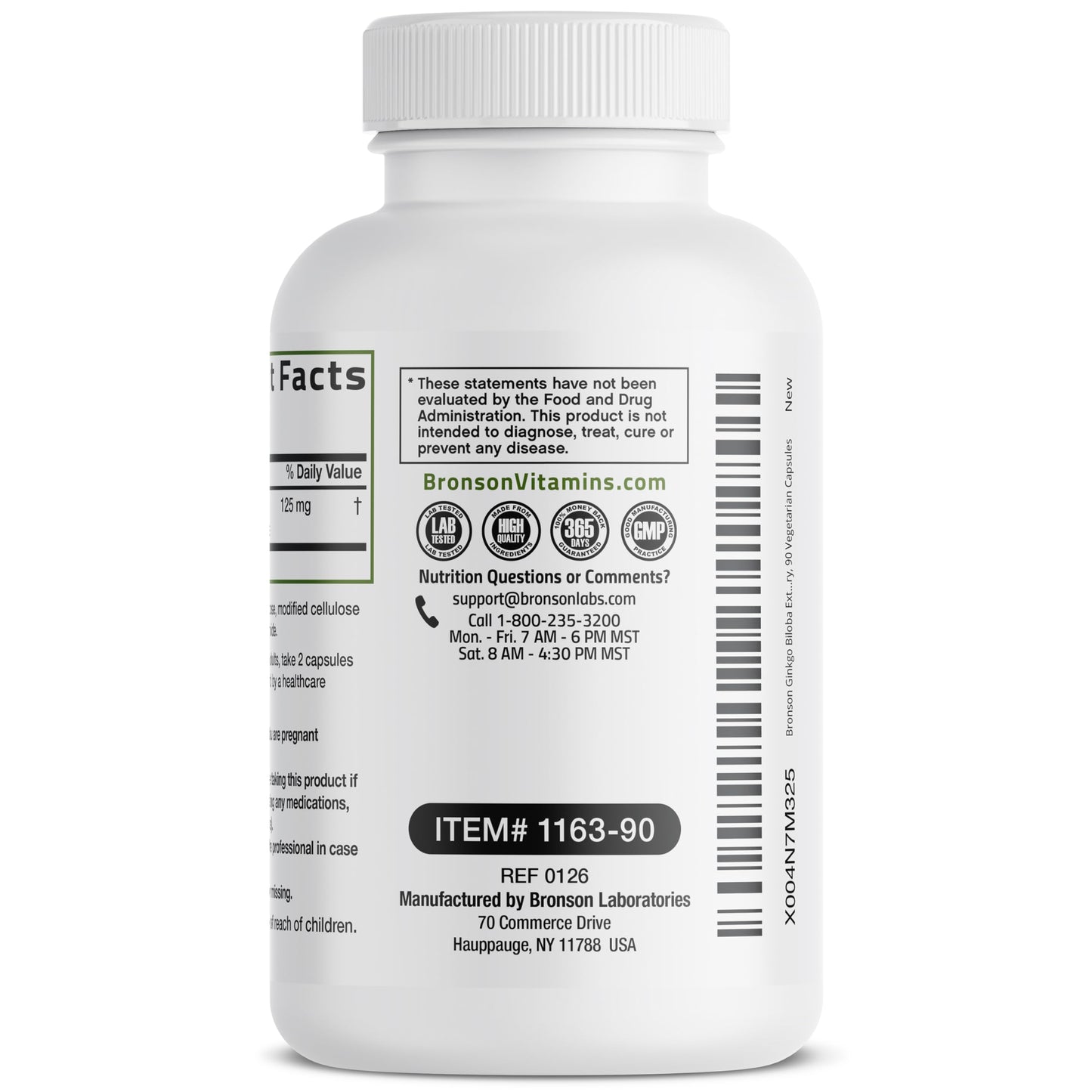 Bronson Ginkgo Biloba Extra Strength Supports Brain Function & Memory 90 Capsules
