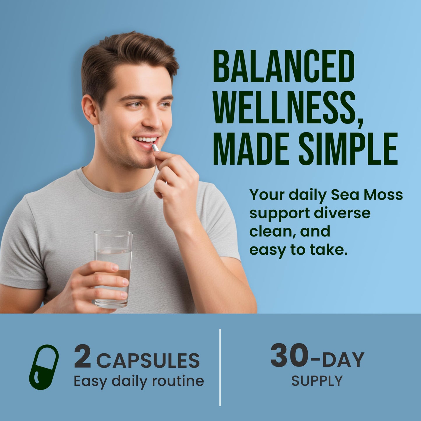 CHARMSVEDA Sea Moss Capsules with Ashwagandha, Bladderwrack & Burdock, 60 Capsules