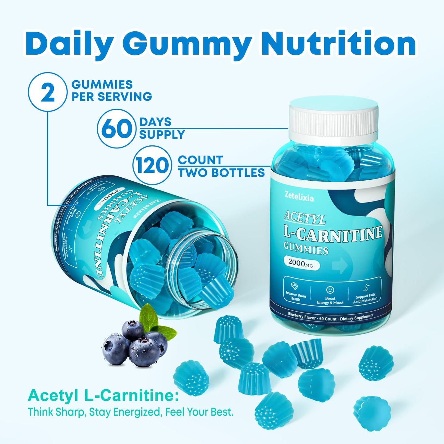 Zetelixia Acetyl-L-Carnitine Gummies, 120 Count