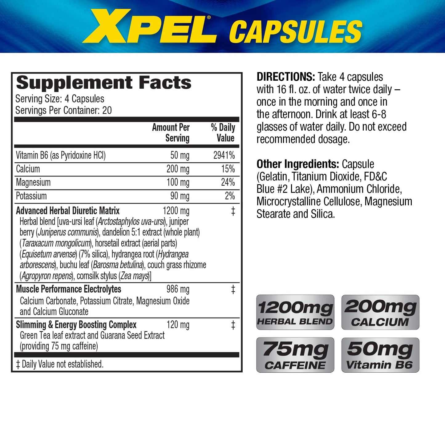 Maximum Human Performance Xpel Maximum Strength Diuretic Capsules 160