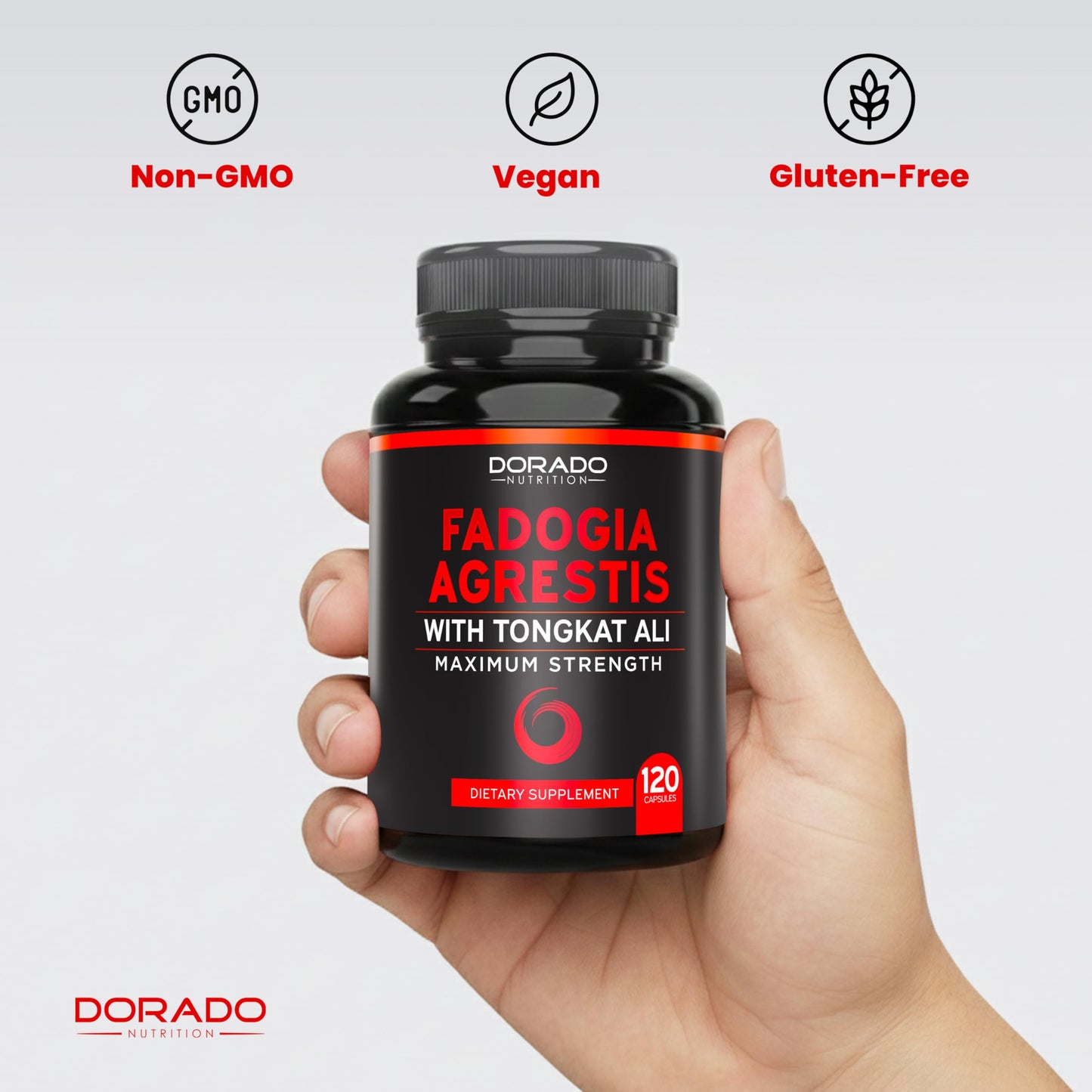 DORADO NUTRITION Fadogia Agrestis and Tongkat Ali Supplement Performance Blend Capsules, 120 Capsules