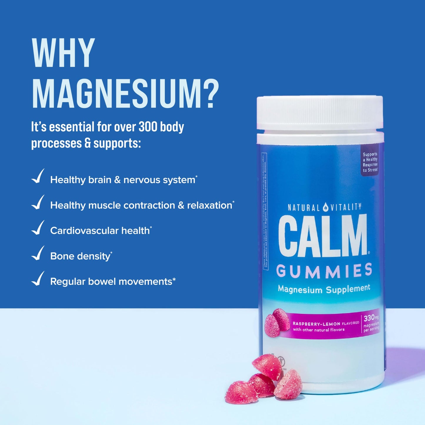 Natural Vitality CALM Magnesium Citrate Supplement Gummies 60