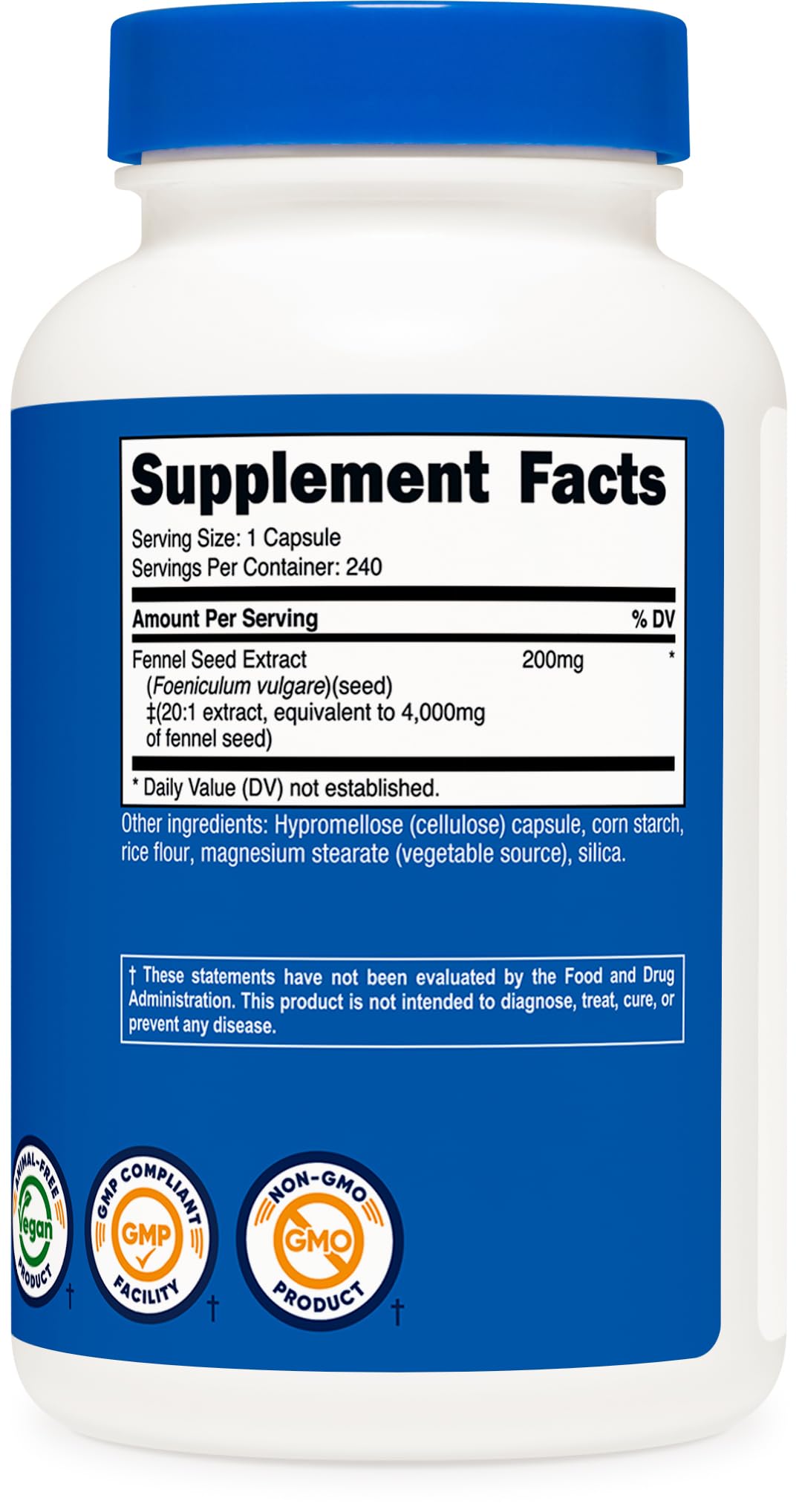 Nutricost Fennel Seed Extract 240 Capsules