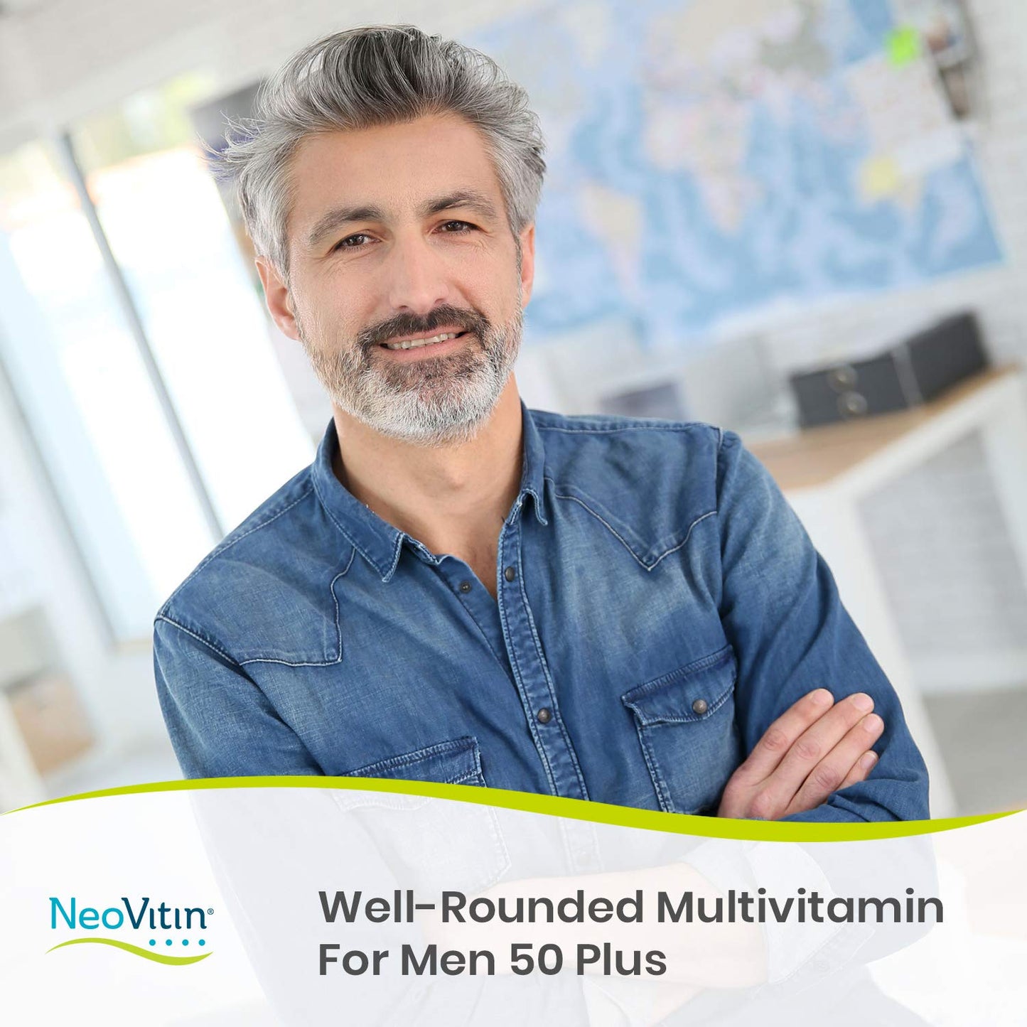 NeoVitin Men's 50+ Multivitamin/Multimineral Powder, 60 Count