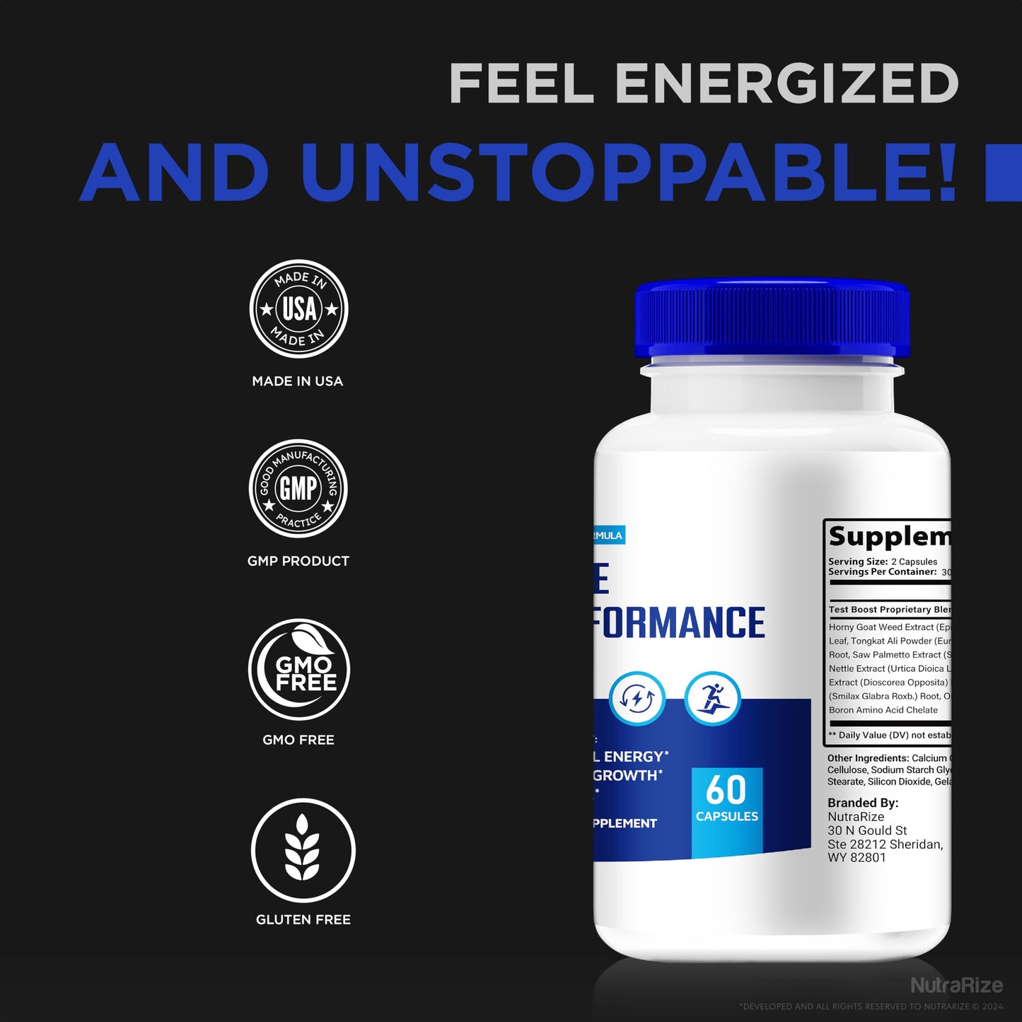 NutraRize EliteXtreme Male Supplement Capsules 60 Capsules