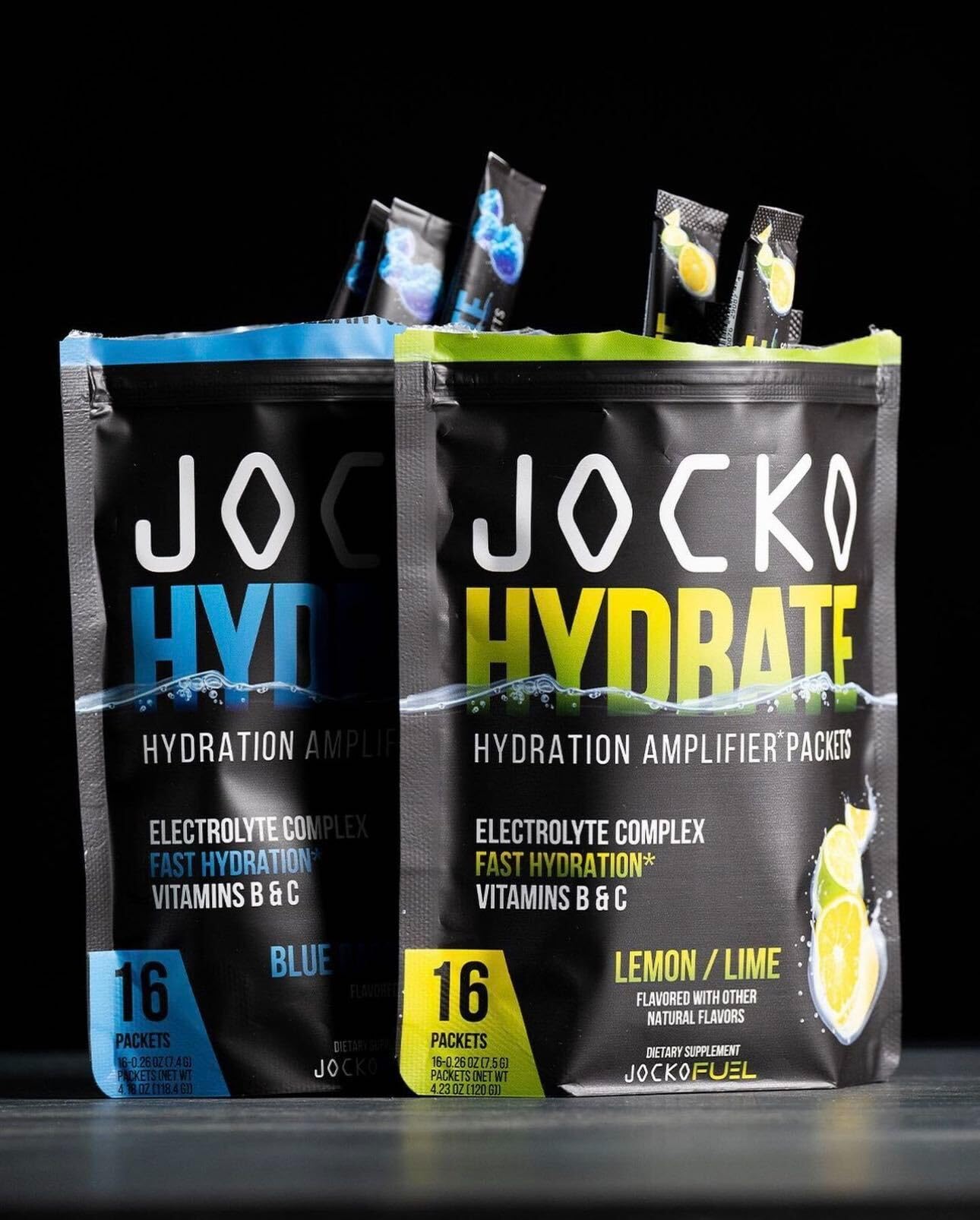 Jocko Fuel Hydrate Electrolytes Powder, 16 Packets, Blue Raspberry