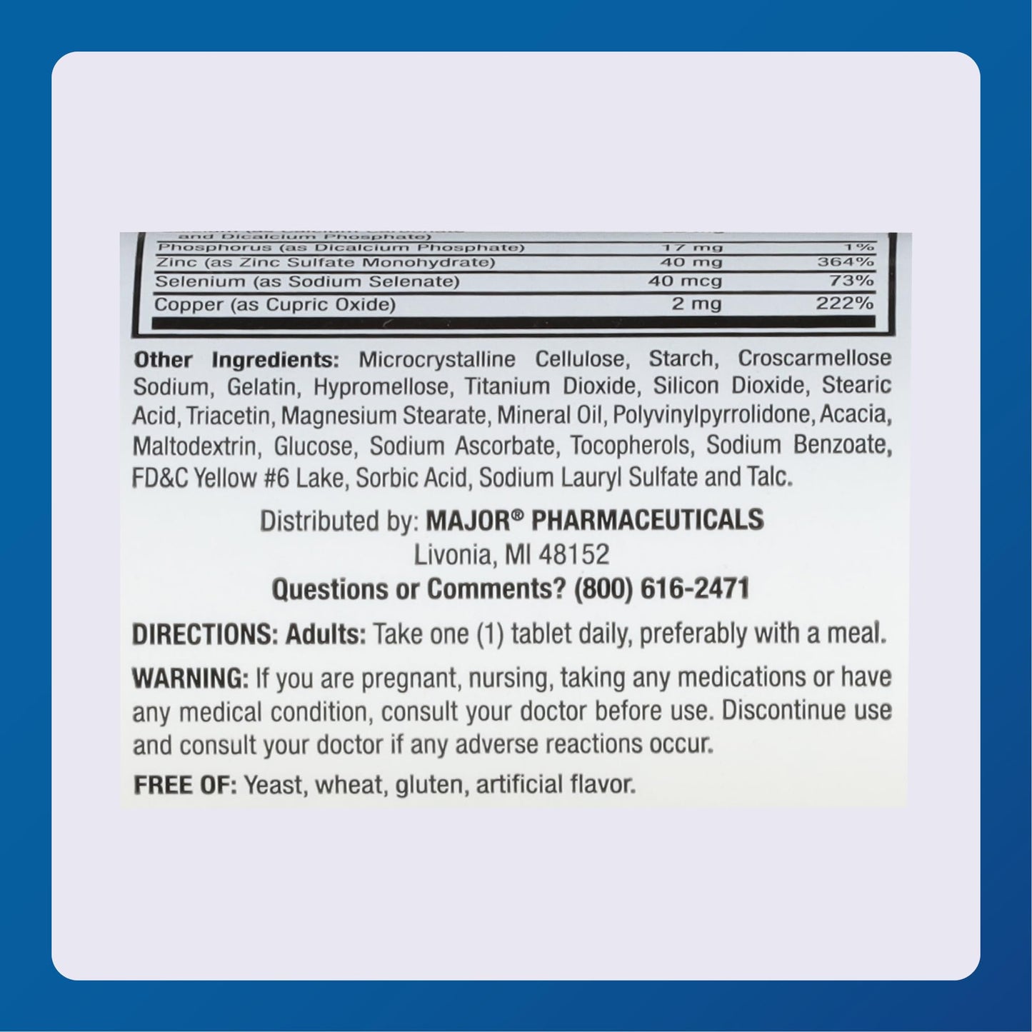 Major ProSight Vitamin and Mineral Supplement 60 Tablets