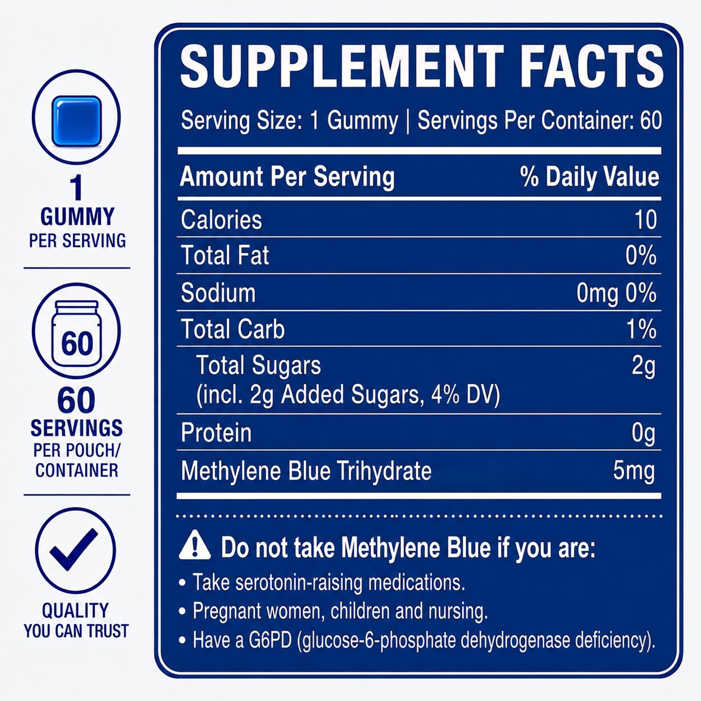 Cosmody Valora Methylene Blue Gummies 60 Count
