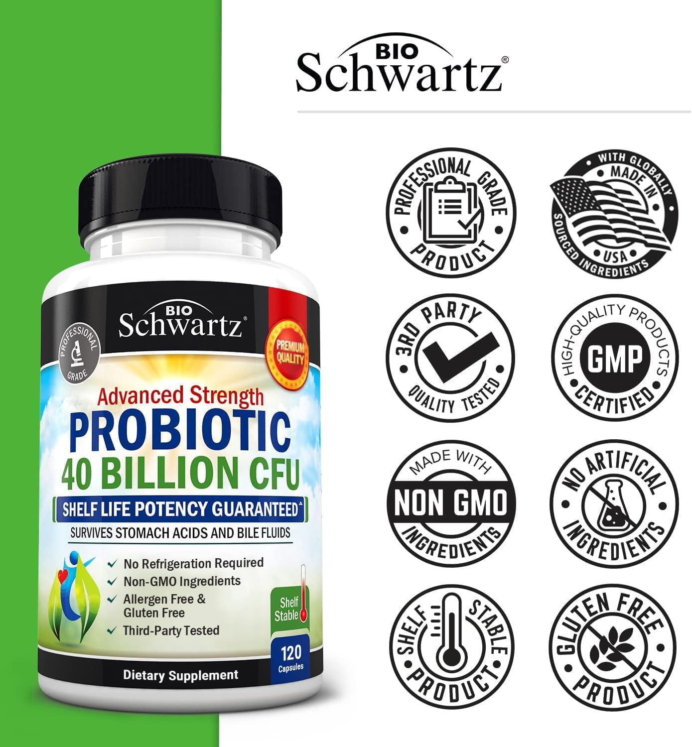 BioSchwartz Daily Probiotic Nutritional Supplement Capsule 120