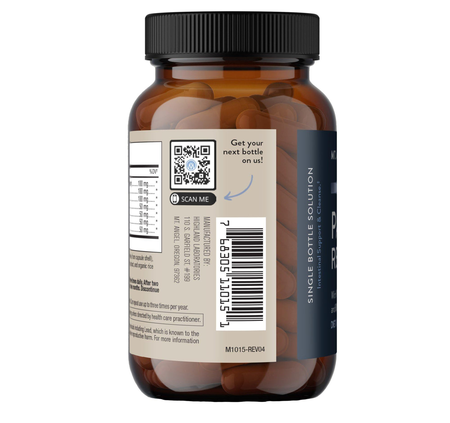 Mt. Angel Vitamins para Response Digestive Aid Black Walnut Wormwood Vegetarian Capsules 60 Capsules