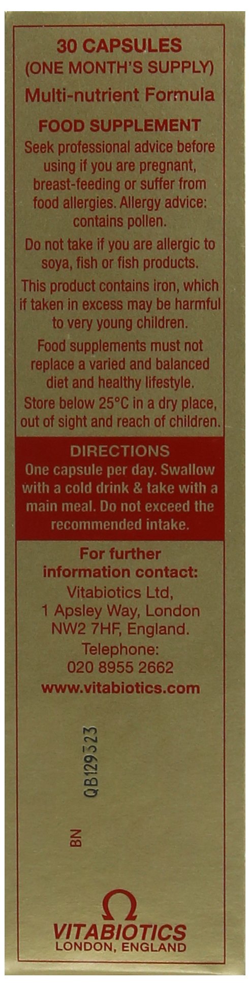 Vitabiotics Omega-H3 Multivitamin Mineral Capsules, 30 Capsules