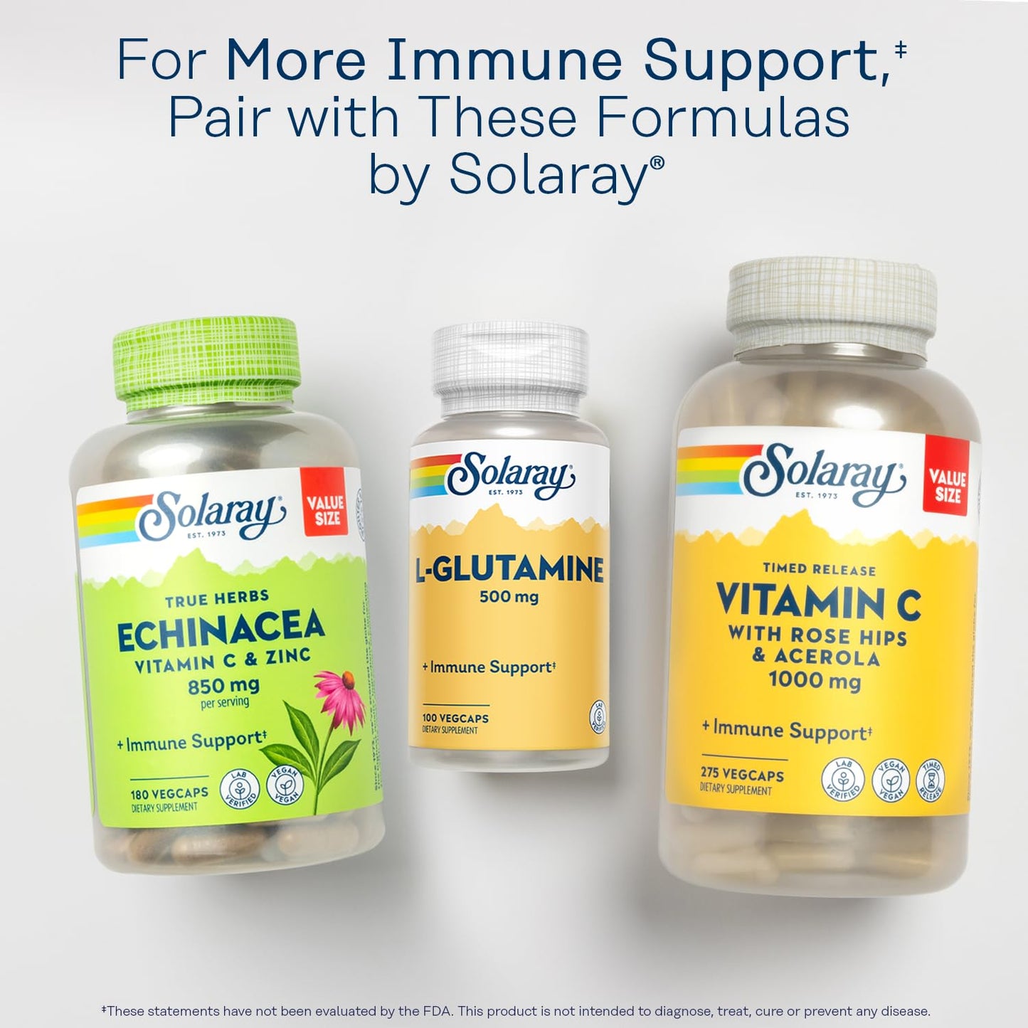 SOLARAY L-Glutamine Capsules 500 mg Veg Cap 100