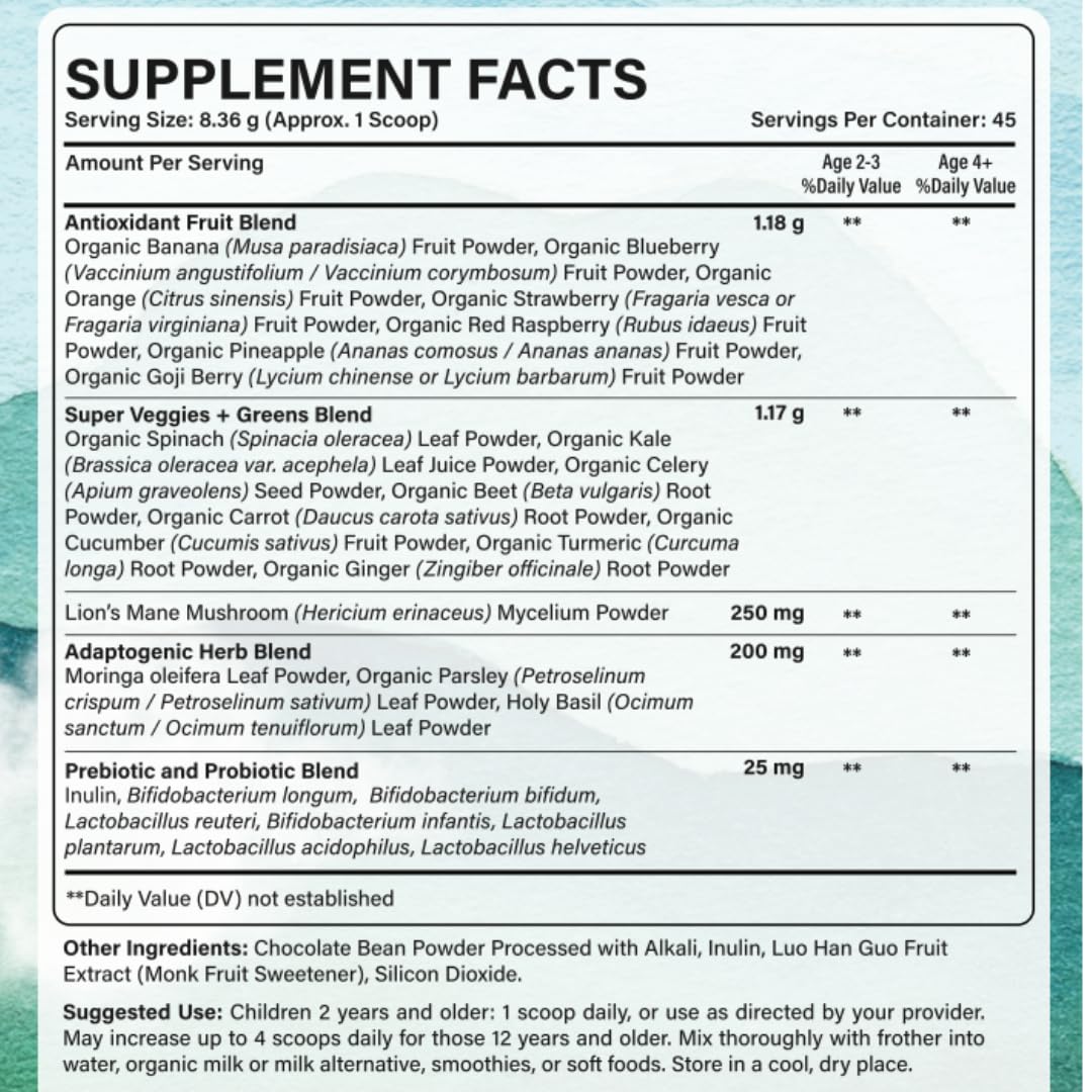 FUNbiotics Kids Probiotics Dr. Formulated Superfood Probiotic Powder, 13.27 oz