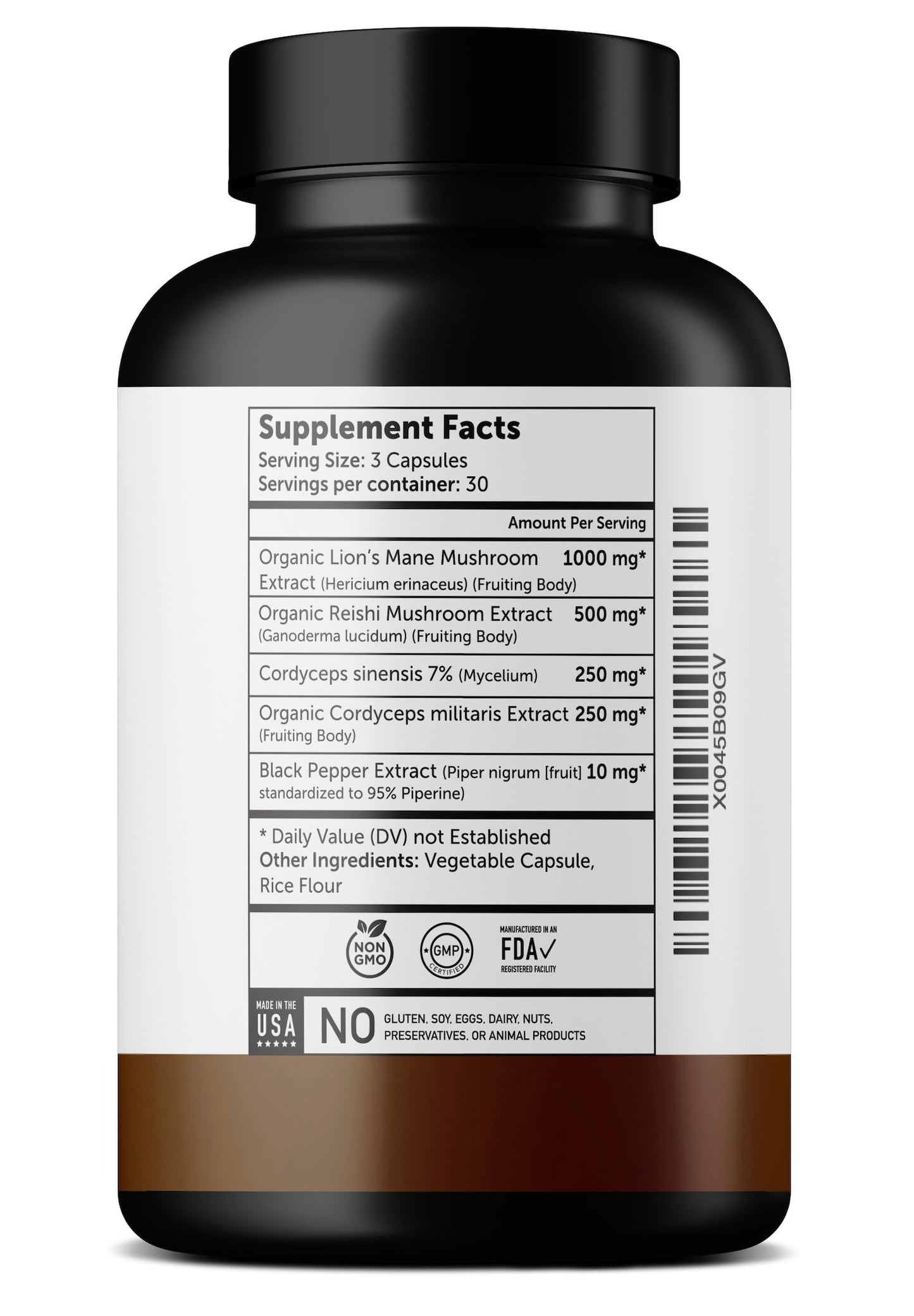 Ultra6 Nutrition Organic Lions Mane Capsules, 90 Capsules