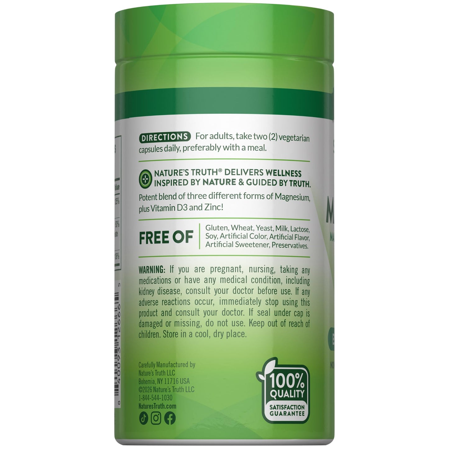 Nature's Truth Triple Magnesium Complex Supplement Capsule, 60 Capsules
