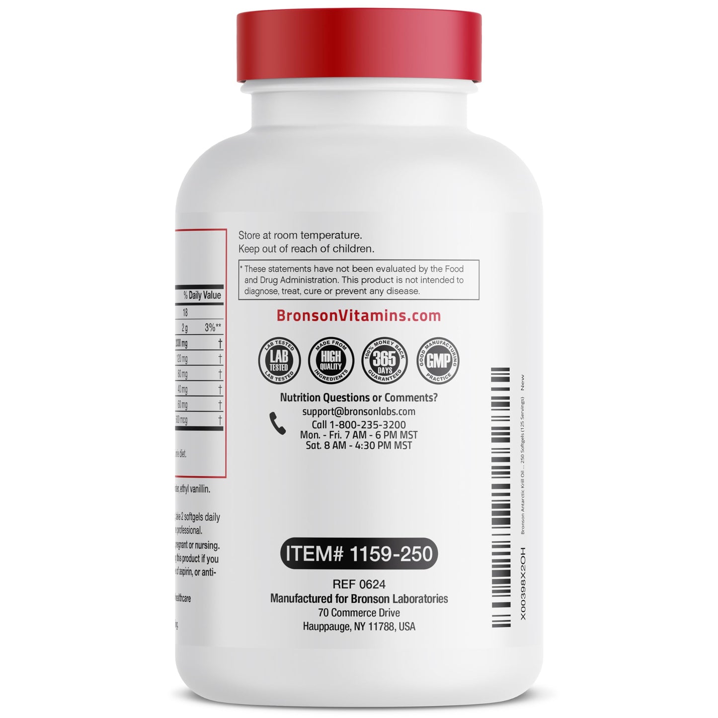 Bronson Antarctic Krill Oil 2000mg with Omega-3s EPA, DHA, Astaxanthin and Phospholipids Softgels, 250 Count