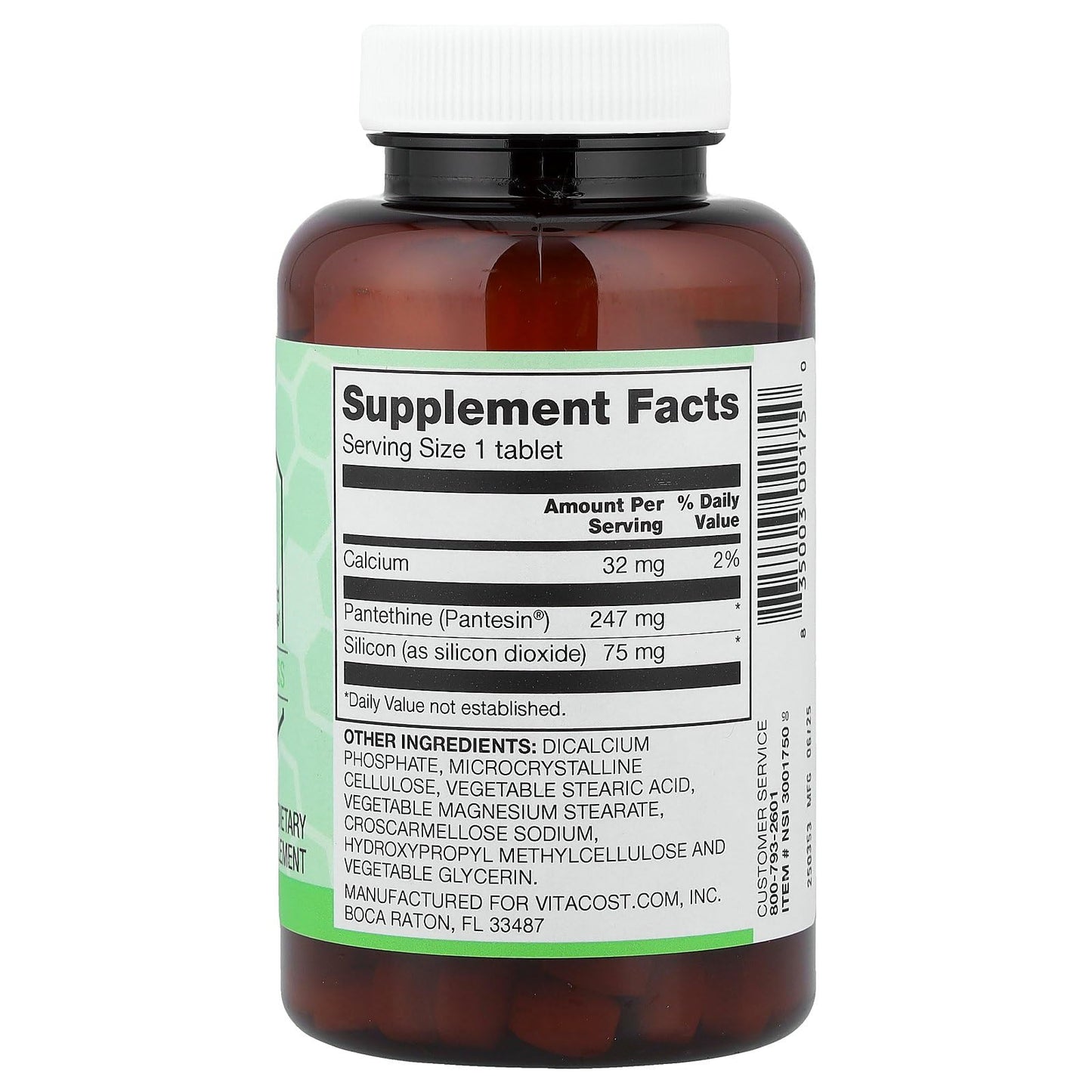 Vitacost Brand Pantethine Tablet 1 Count