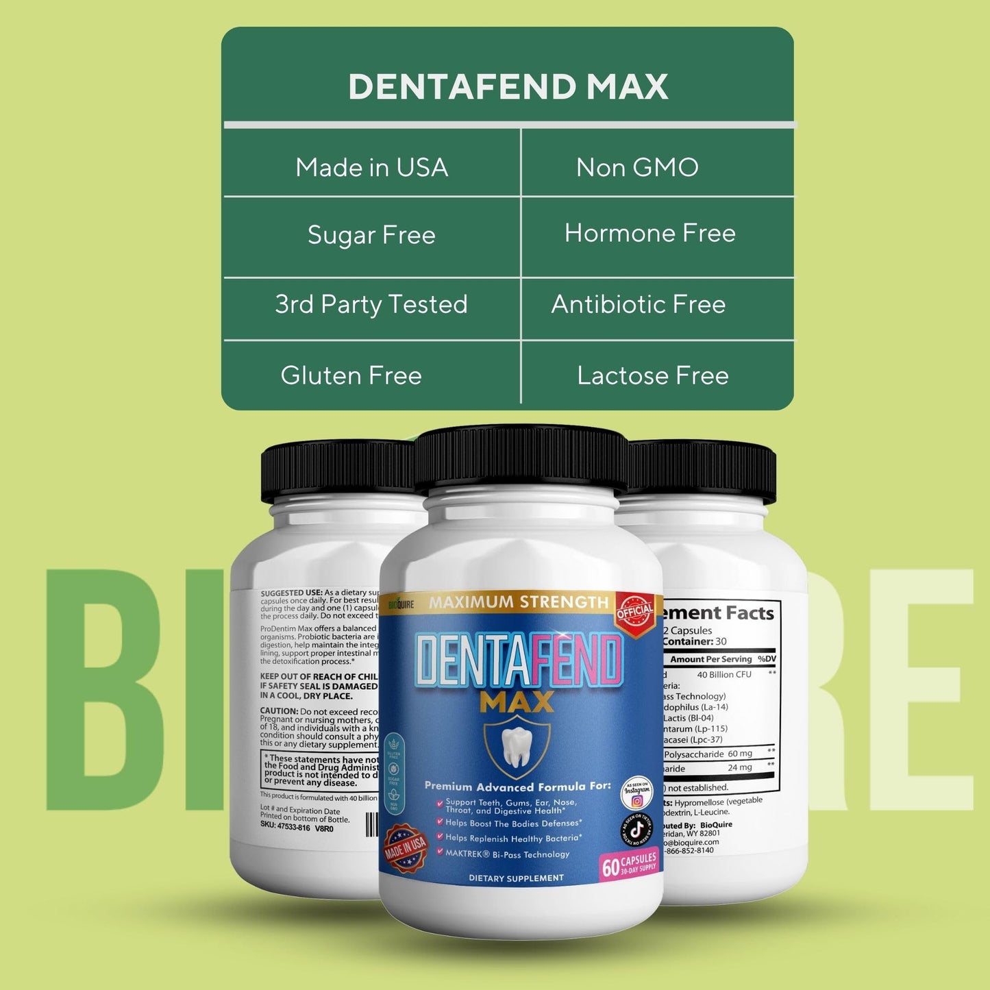 BIOQUIRE Dentafend Max Probiotic Supplement Capsule 60 Capsules