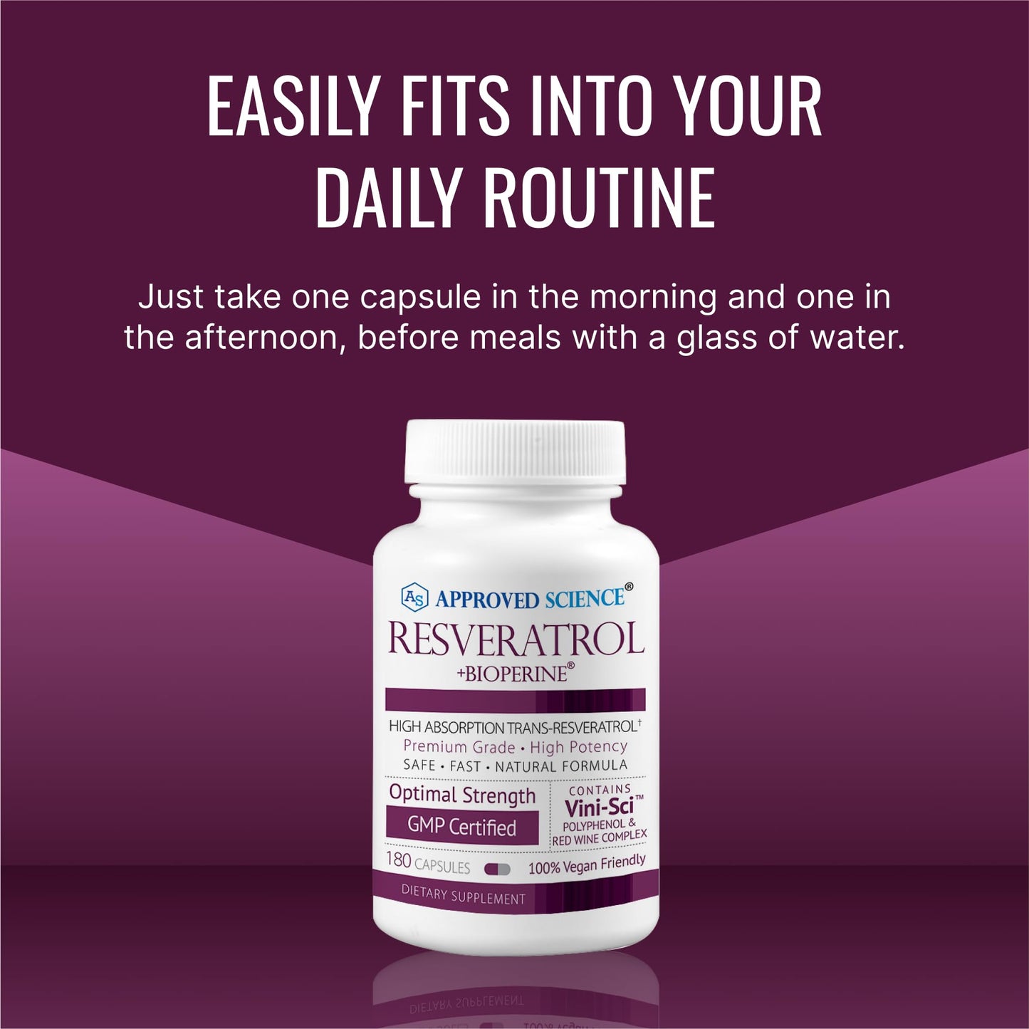 Approved Science Resveratrol Capsule, 360 Capsules