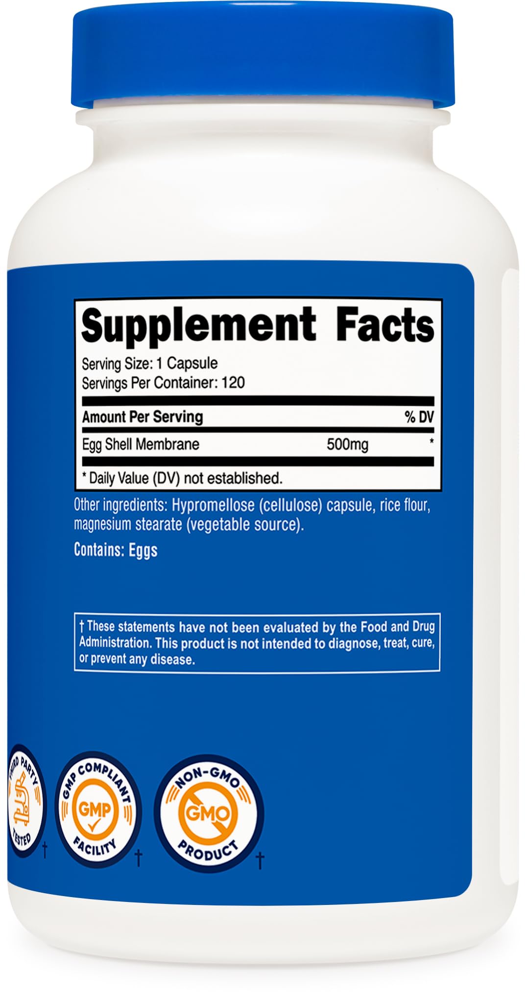 Nutricost Egg Shell Membrane 500 mg Capsule, 120 Count