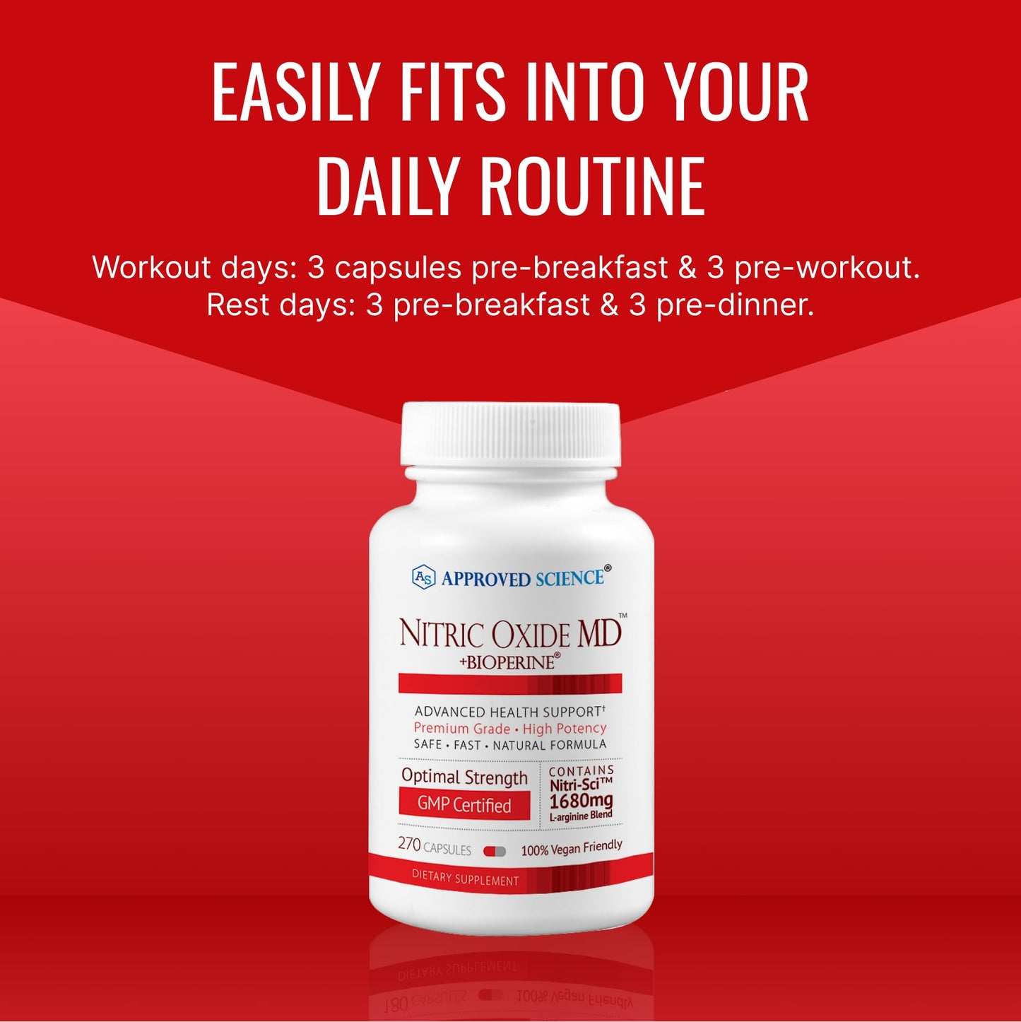 Approved Science Nitric Oxide MD 270 Capsules