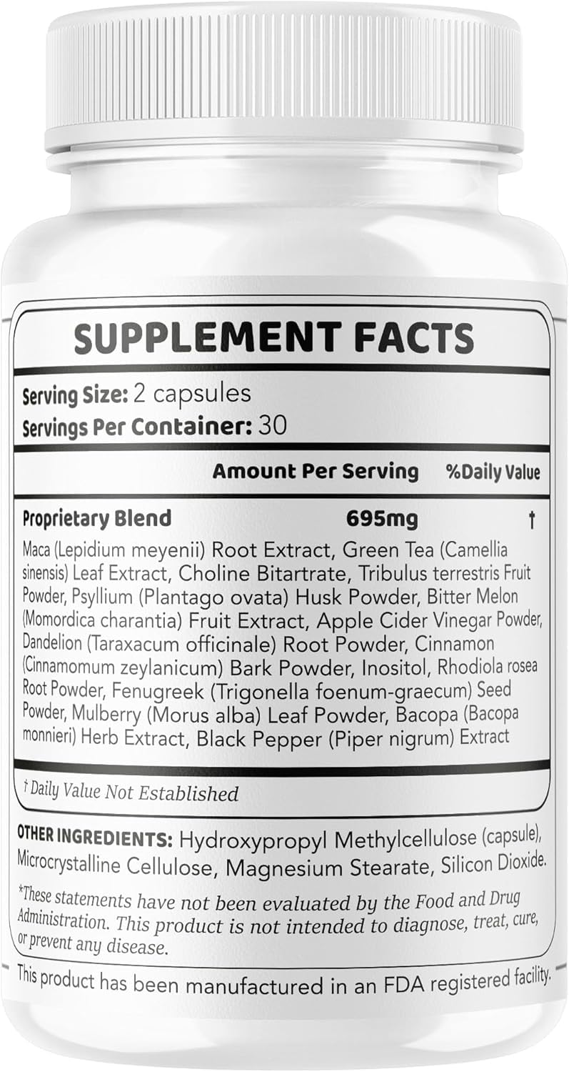 Valdivia Gluco Control GlucoControl Capsules Advanced Support Supplement All Natural Premium Formula Blood Support Multivitamin for Overall Health & Wellness, 180 Capsules