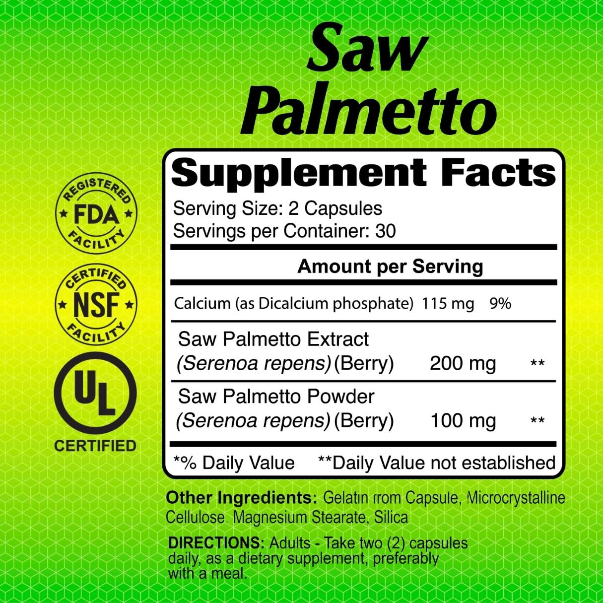 ALFA VITAMINS Saw Palmetto Capsule, 60 Capsules